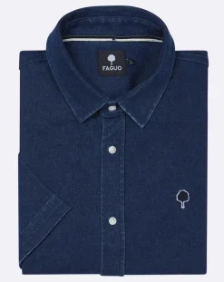 Chemise droite Vallon marine