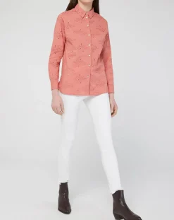Chemise Ebrizia brodée ajourée bois de rose