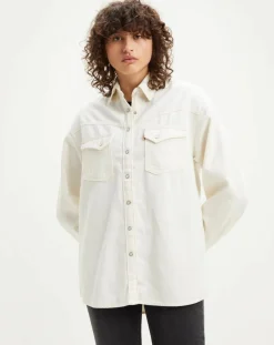 Chemise en Coton & Chanvre Dorsey XL oversize Western écrue