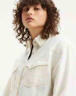 Chemise en Coton & Chanvre Dorsey XL oversize Western écrue