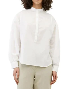 Chemise en Coton & Lin Col Tunis blanche