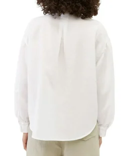 Chemise en Coton & Lin Col Tunis blanche