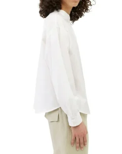 Chemise en Coton & Lin Col Tunis blanche