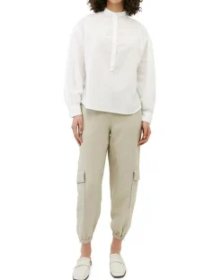 Chemise en Coton & Lin Col Tunis blanche