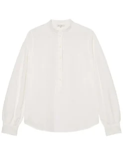 Chemise en Coton & Lin Col Tunis blanche