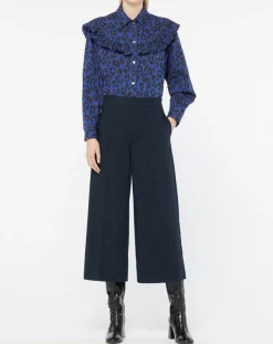 Chemise en Coton bio Candy imprimé léopard bleu/noir