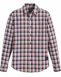 Chemise en Coton Bio Slim Alpha Icon à carreaux rouge/bleu/blanc