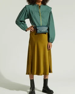 Chemise en Coton Piping emmanchures relief vert