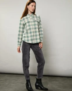 Chemise en Flanelle Claudius à carreaux verte