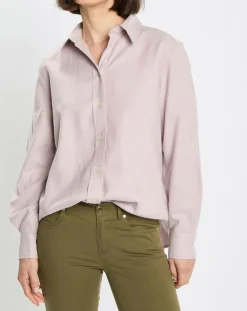 Chemise en Flanelle manches ballons violet clair