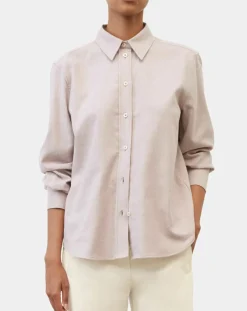 Chemise en Flanelle manches ballons violet clair