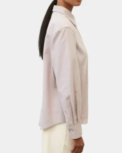 Chemise en Flanelle manches ballons violet clair