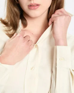 Chemise en flanelle manches ballons écrue