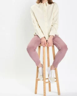 Chemise en flanelle manches ballons écrue