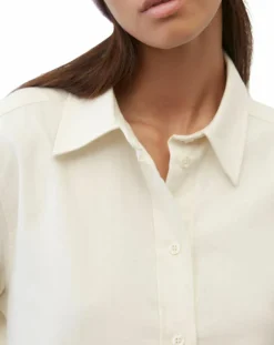 Chemise en flanelle manches ballons écrue