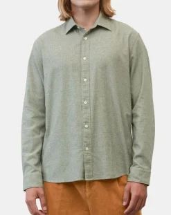 Chemise en Flanelle Regular Fit micro carreaux verte