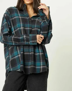 Chemise en Flanelle Sadie à carreaux vert/marine