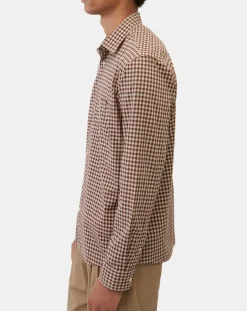 Chemise en Popeline 100% Coton Bio Regular Fit vichy blanc/rouge