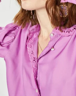 Chemise en Soie mélangée Doggy lilas