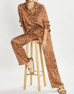 Chemise en Soie mélangée Ines marron