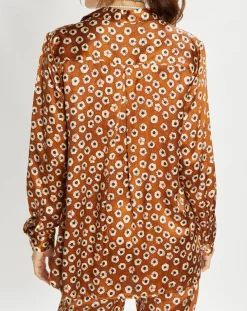 Chemise en Soie mélangée Ines marron