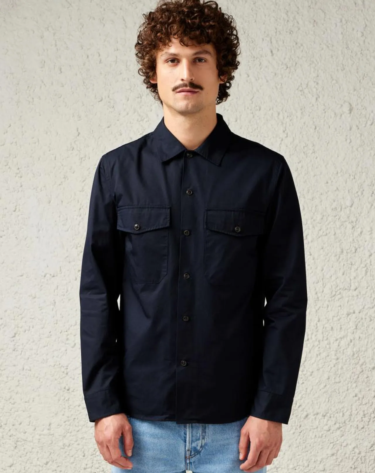 Chemise en Twill de Coton Francis casual marine