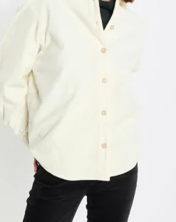 Chemise en Velours côtelé écrue