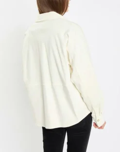 Chemise en Velours côtelé écrue