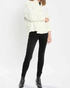 Chemise en Velours côtelé écrue