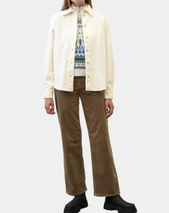 Chemise en Velours côtelé écrue