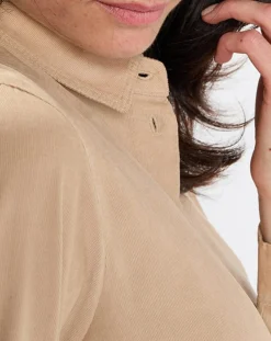 Chemise en Velours côtelé fin Milleraies beige