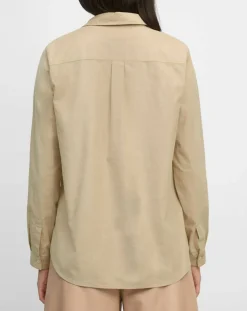 Chemise en Velours côtelé fin Milleraies beige