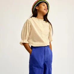 Chemise en Voile de Coton Harras à carreaux crème