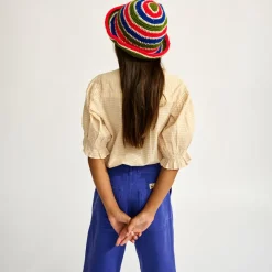 Chemise en Voile de Coton Harras à carreaux crème