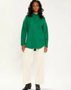 Chemise Epaisse Coton uni verte