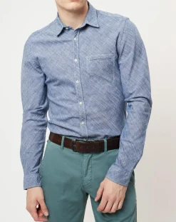 Chemise Flamme shaped fit bleue