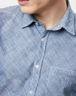 Chemise Flamme shaped fit bleue