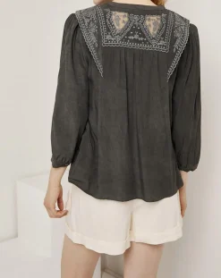 Chemise fluide 100% Bambou Rose noir délavé