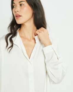 Chemise fluide satinée Jena écrue