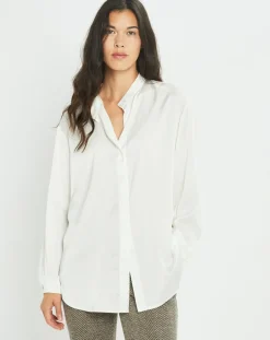 Chemise fluide satinée Jena écrue