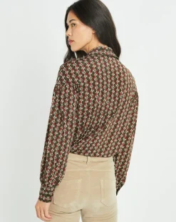 Chemise fluide Store imprimée forest kaki/marron