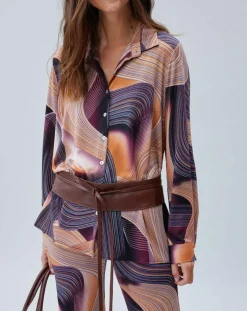 Chemise fluide Store imprimée violette