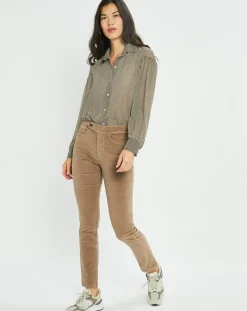 Chemise fluide Store imprimée square noir/beige