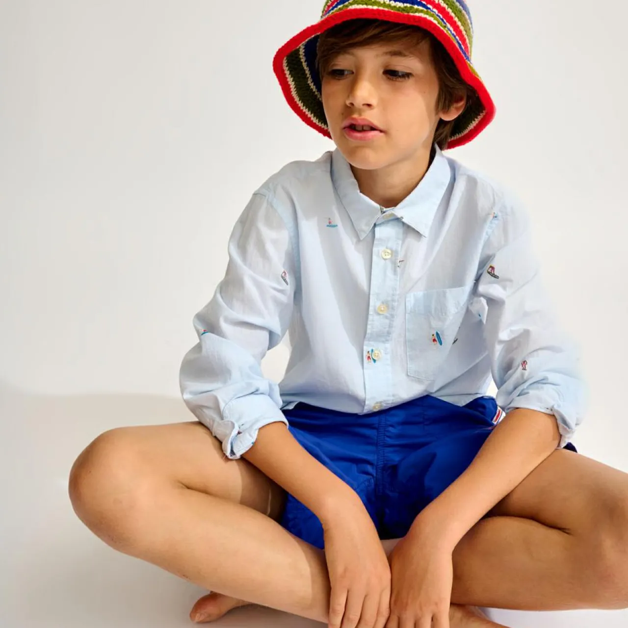 Chemise Gulian imprimée surfers bleue