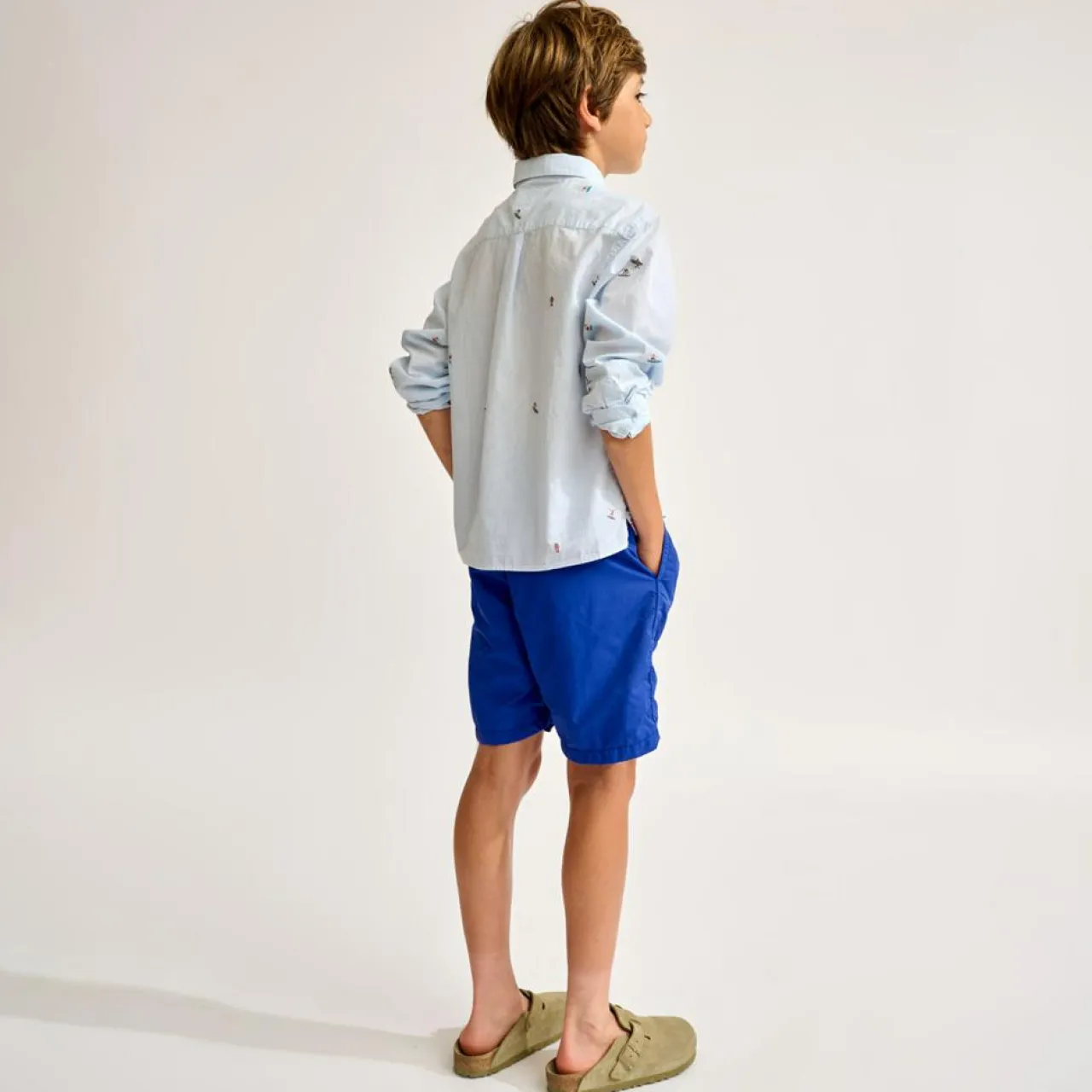 Chemise Gulian imprimée surfers bleue