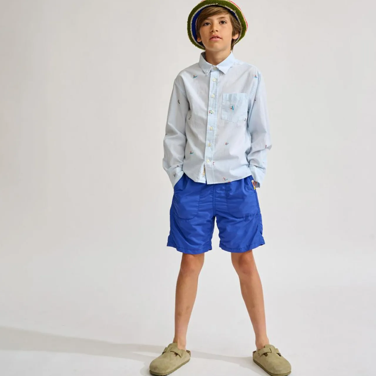 Chemise Gulian imprimée surfers bleue