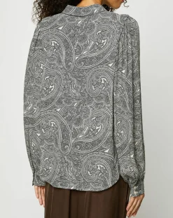 Chemise imprimé cachemire blanc/gris