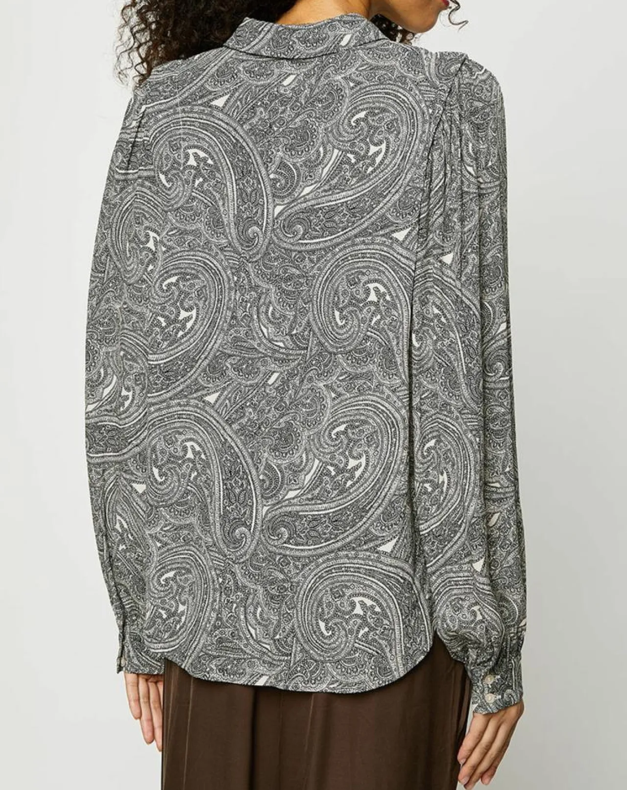 Chemise imprimé cachemire blanc/gris