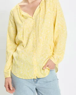 Chemise imprimé floral jaune