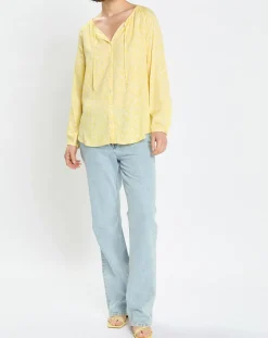 Chemise imprimé floral jaune